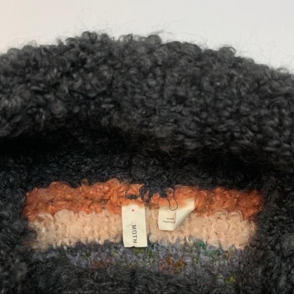 Anthropologie Moth Wool Murray Sweater in Stripe Mohair Chunky XS Made in Italy - Picture 7 of 11